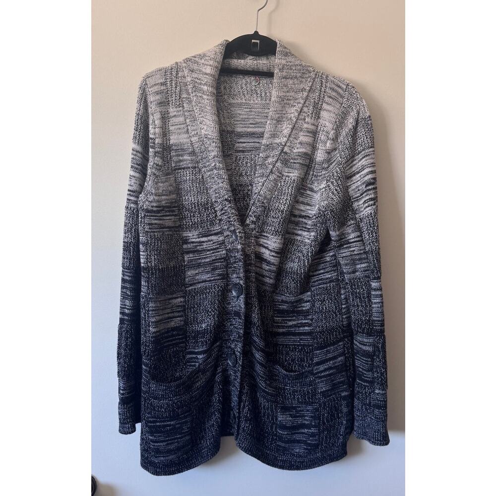 Margaret O'Leary Patchwork 100% Cotton Button Front Cardigan Size Medium